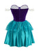 1950s Mermaid Princess Ariel Costume Dress With Crown