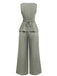 2PCS Solid 1940s Sleeveless Top & Wide-Leg Pants