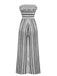 1970s Strapless Boho Stripes Wide Leg Jumpsuit