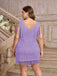 [Plus Size] Purple 1920s Sleeveless Fringe Dress