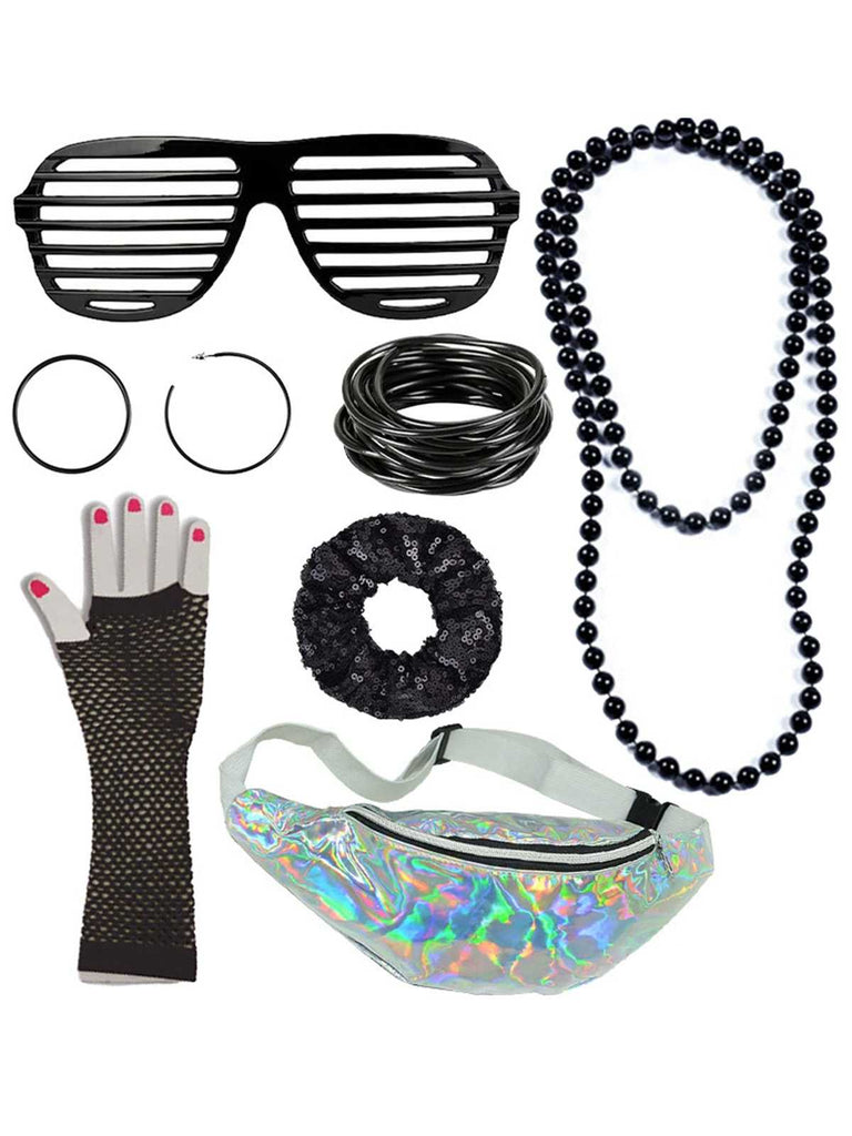 1980s Retro Costume Colorful Accessory Set