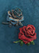 Vintage Rhinestones Rose Brooch