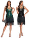 1920s Sequin Flapper Dress with Fringe Hem