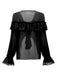 1970s Boho Cascading Ruffles Solid Blouse