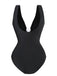 2PCS Black 1940s Bow One-Piece Swimsuit & Swim Skirt
