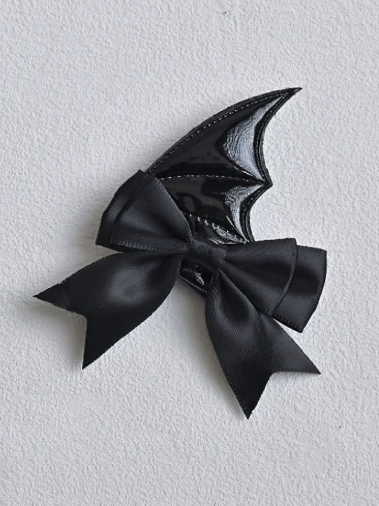 Vintage Gothic Bow Leather Hair Clip