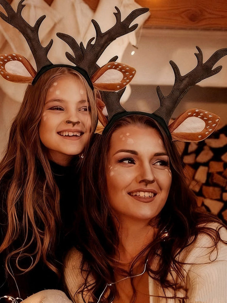 Brown Christmas Reindeer Headband With Ears