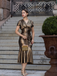 1930s Metallic Textured Floral Cinched Waist Fishtail Dress