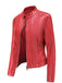 1940s Solid Studded Stand Collar Leather Jacket