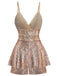 1960s Sequined Strappy V-Neck Culotte Romper