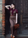 Red 1930s Mesh Patchwork Vertical Stripe Jumpsuit