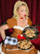 Turmeric 1950s Gingerbread Man Plush Trim Dress