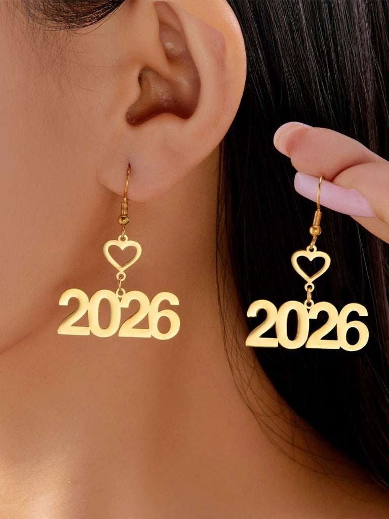 2026 Hollow-Out Alloy Drop Earrings