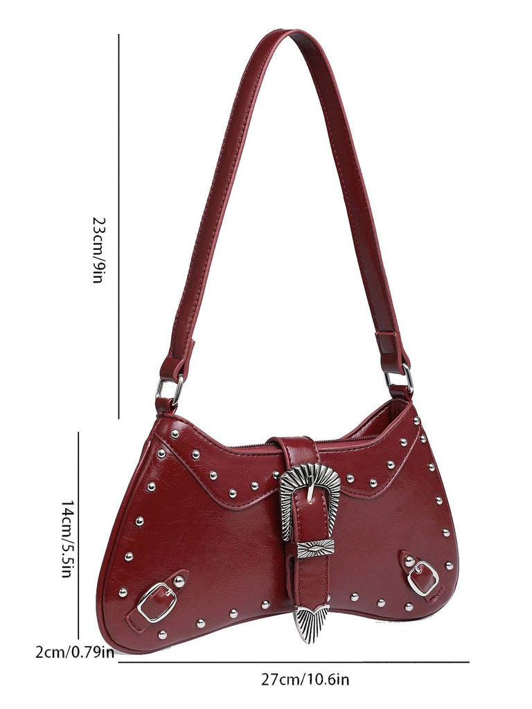 Burgundy Saddle Punk Vintage Bag