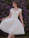 White 1940s Solid Cotton Embroidered Lace Dress