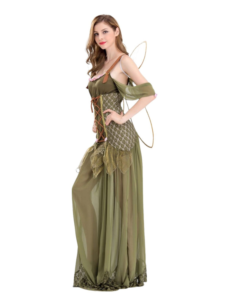1970s Angle Flower Fairy Costume Dress With Wings