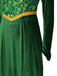 Green 1930s Shrek Medieval Style Embroidered Dress
