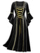 1930s Medieval Renaissance Velvet Gold Trim Dress