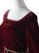 Wine Red 1930s Tangled Mother Gothel Velvet Dress