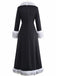 Black 1930s Faux Fur Trim Maxi Coat