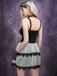 1960s Slip Gothic Lace-Up Ruffled Mesh Dress