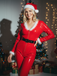1970s Christmas Santa Claus Costume Latex Jumpsuit