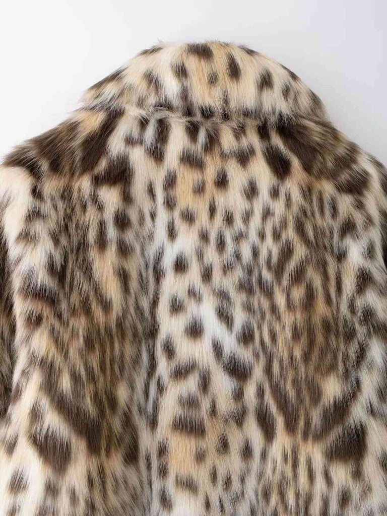 Brown 1980s Leopard Print Faux Fur Coat
