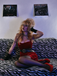 Red 1980s Velvet Corset Ruched Sweetheart Mini Dress