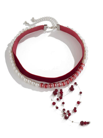 Red Gothic Vampire Velvet Choker Necklace