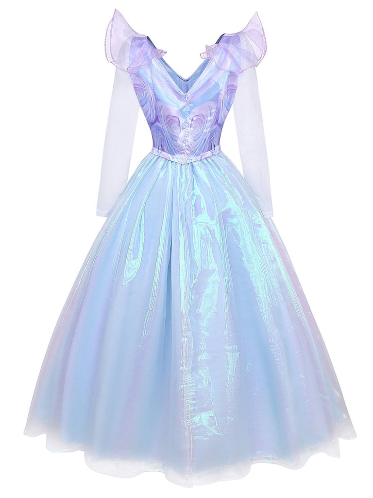 Blue 1950s Wicked Witch Mesh Dress