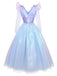 Blue 1950s Wicked Witch Mesh Dress