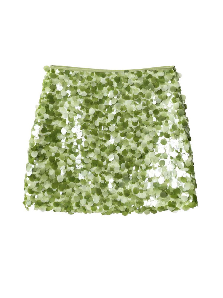 1980s Dot Sequined Mini Skirt