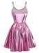 1980s Metallic Spaghetti Strap Party Dress