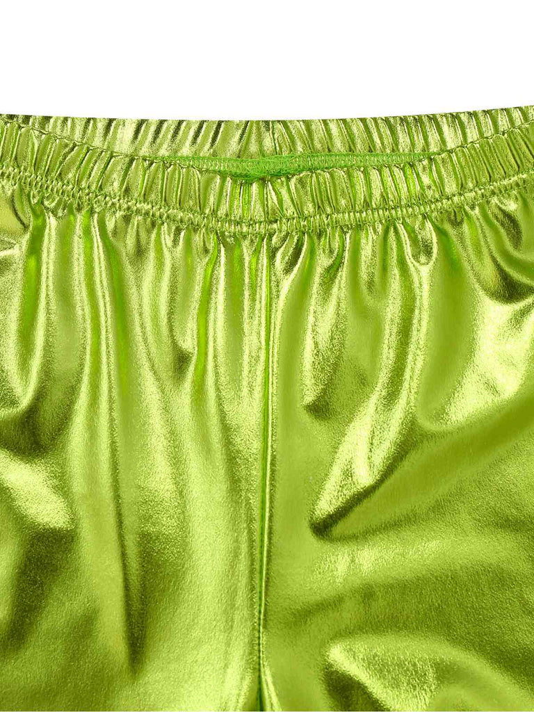 1970s Solid Laser Metallic Tight Bootcut Pants