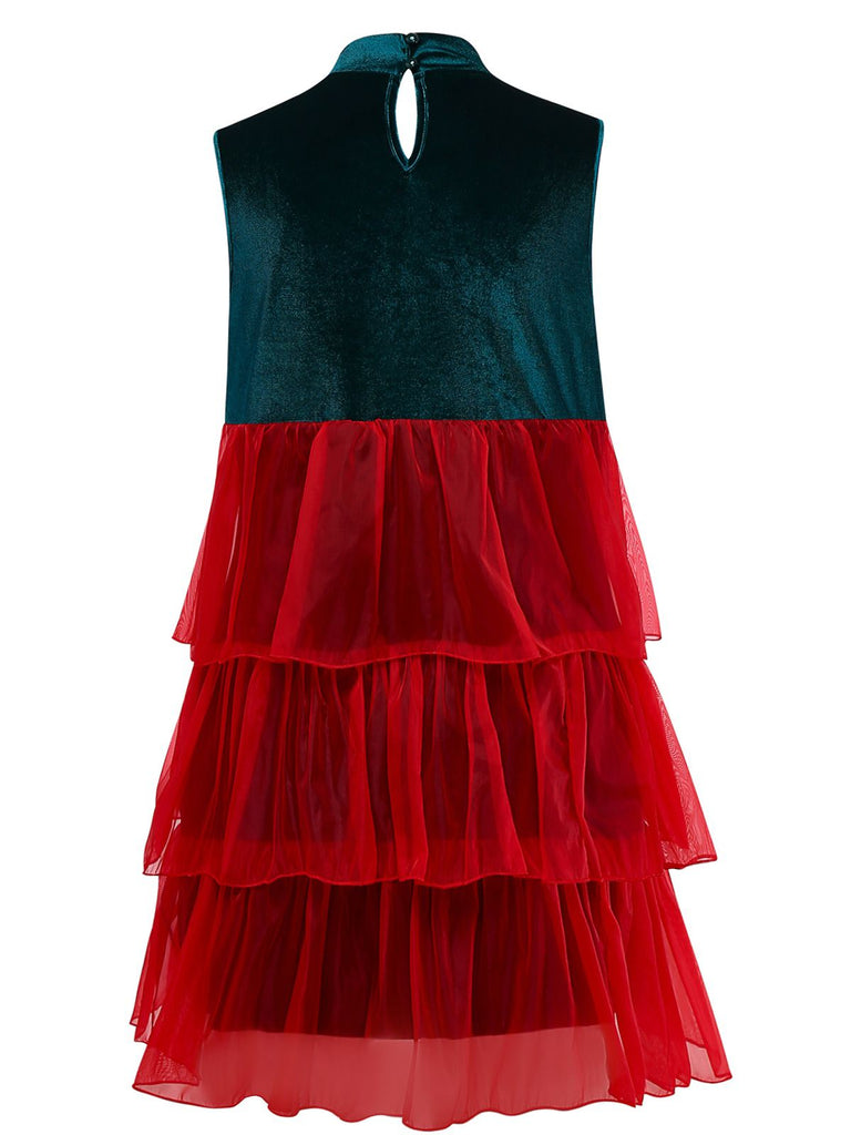 1960s Mesh Bow Christmas Tree Dress