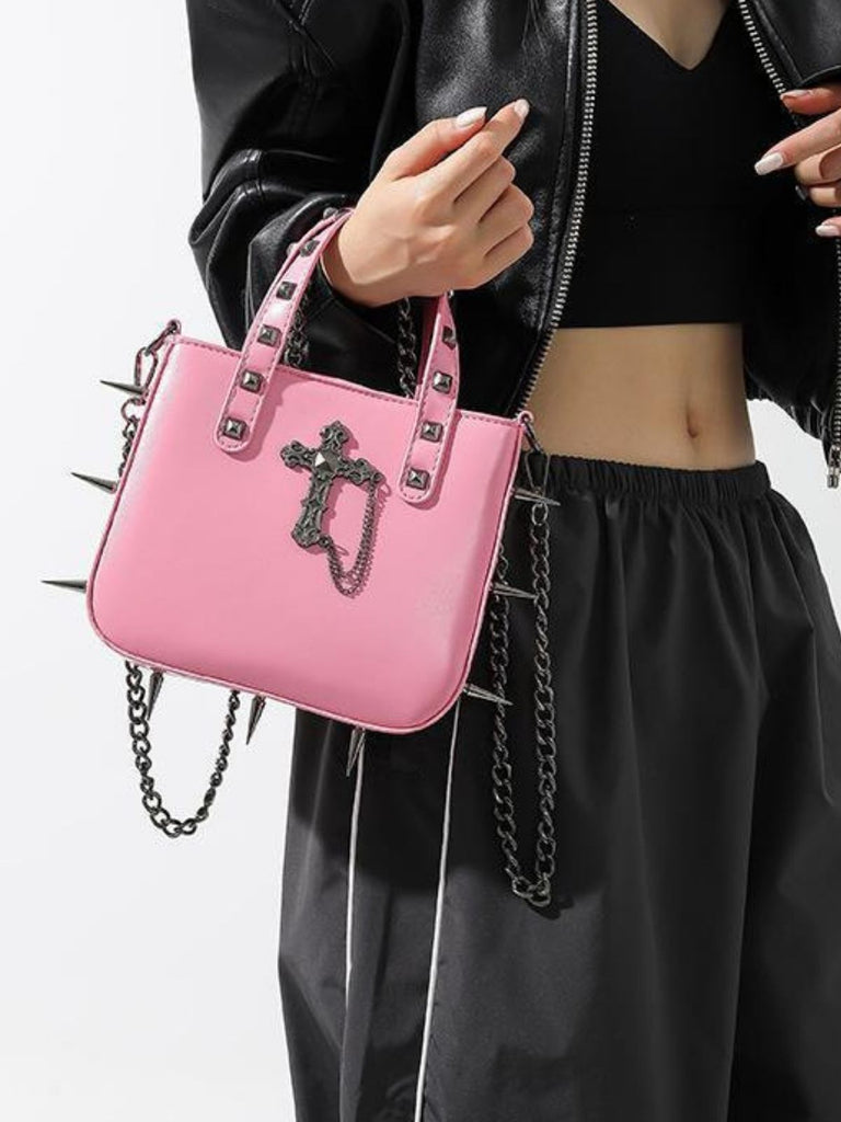 Gothic PU Leather Punk Studded Handbag