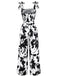 White 1930s Floral Lace-Up Jumpsuit