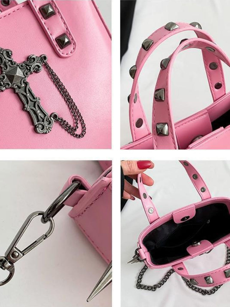 Gothic PU Leather Punk Studded Handbag