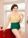 Striped Colorblock Vintage Bikini Set