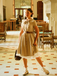 Brown 1940s Small Windowpane Plaid Dress