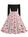 1950s Christmas Elk Off-Shoulder Dress