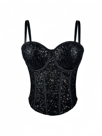 1980s Punk Sequin Boned Corset