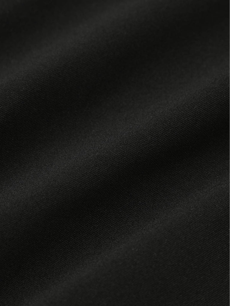 Black 1960s Sleeveless Lapel Button Bodycon Dress