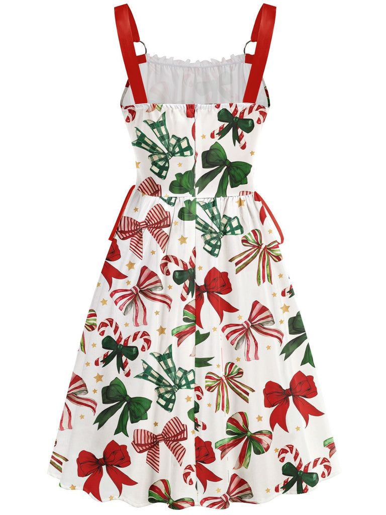 1950s Christmas Ornament Lace-Up Dress