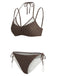 [Pre-Sale] Brown 1950s Polka Dot Halter Swimsuit