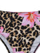 3PCS 1960s Leopard Print Floral Bikini Set - vintage fashion, retro style