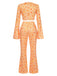 3PCS 1970s Flare Sleeve Disco Hippie Costume Set - vintage fashion, retro style