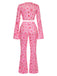 3PCS 1970s Flare Sleeve Disco Hippie Costume Set - vintage fashion, retro style