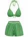 3PCS 1970s Striped Knit Boho Bikini Set & Cover-Up - vintage fashion, retro style