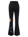 3PCS Black 1960s Floral Long Coat & Top & Pants Suit Set, vintage top, retro blouse - perfect for women who love vintage and retro fashion
